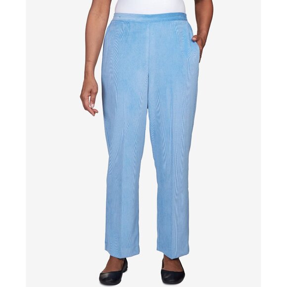 Alfred Dunner Womens Pants Powder Blue Corduroy Classic Fit Pull On Size 8P - Picture 14 of 16